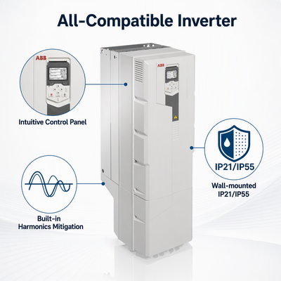 Buon prezzo 160kW 293A ABB Frequency Converter 380V-480V Wall Mounted ABB AC Drive in linea