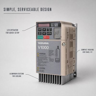Bon prix Variateur de fréquence Yaskawa V1000 0,75 kW 1,1 kW Onduleur pour contrôle de vitesse de convoyeur, pompe, ventilateur et machine CNC En ligne
